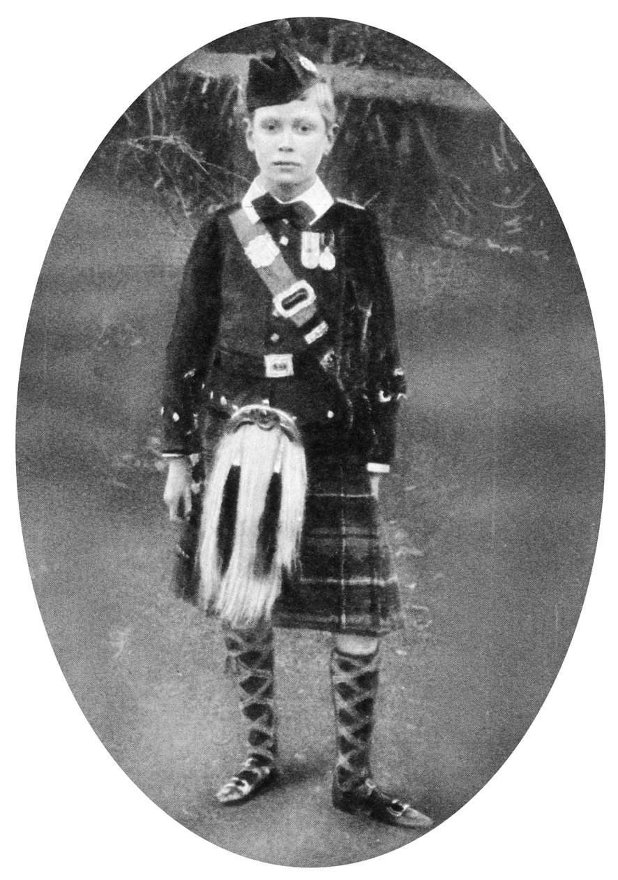 Albert herceg Highland ruhát visel, Sandringham, Norfolk, 1909 alkotó: Unbekannt