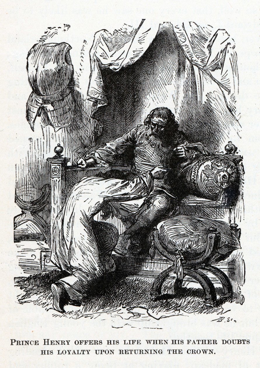 Henrik herceg életét ajánlja, amikor apja kételkedik a hűségében, amikor visszaadja a koronát, 1882 alkotó: Unbekannt