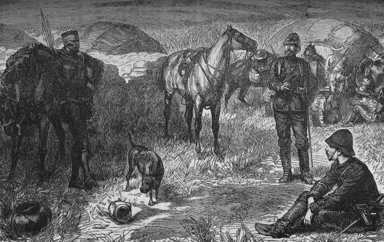 Lajos Napóleon herceg és a buli a zulu meglepetés előtt, 1880 alkotó: Unbekannt