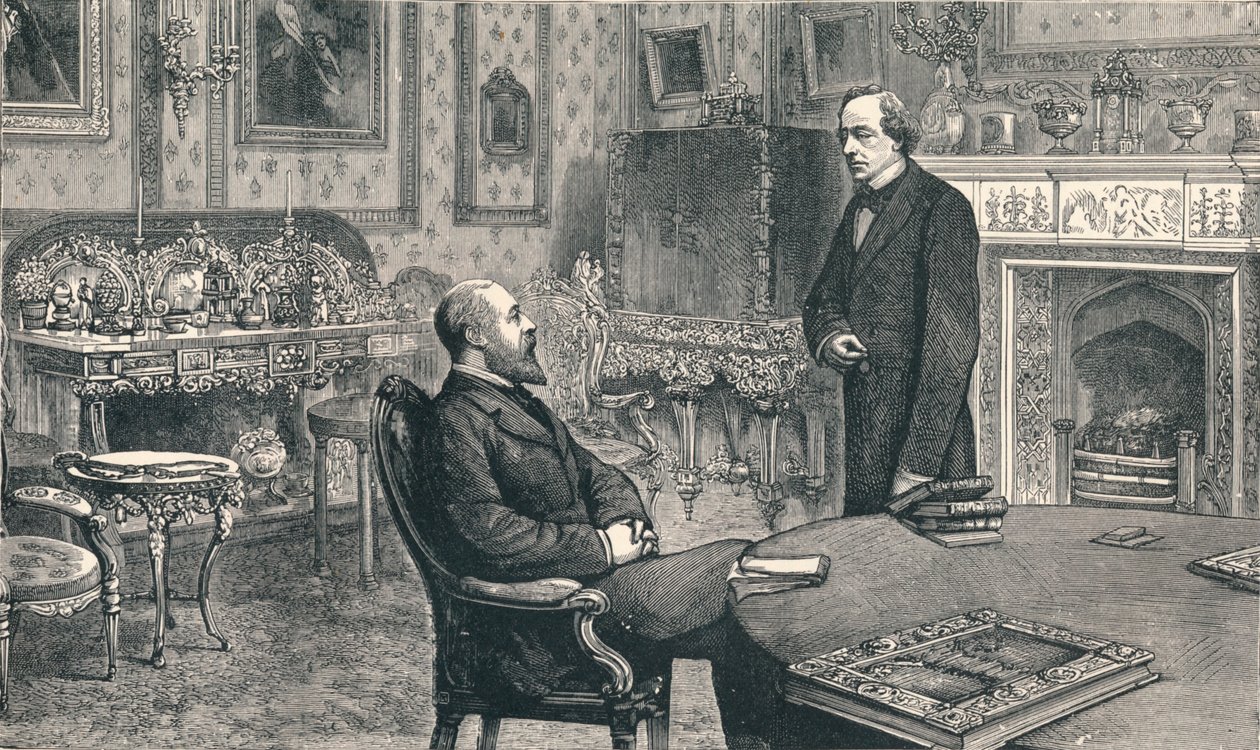 Walesi herceg látogatása Lord Beaconsfieldnél a Hughenden Manorban, 1896 alkotó: Unbekannt