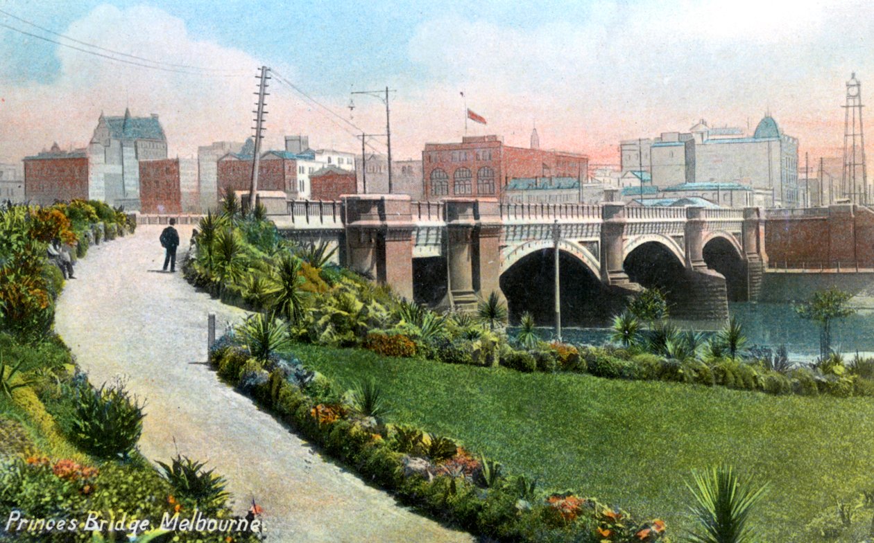 Princes Bridge, Melbourne, Ausztrália, 1912 alkotó: Unbekannt