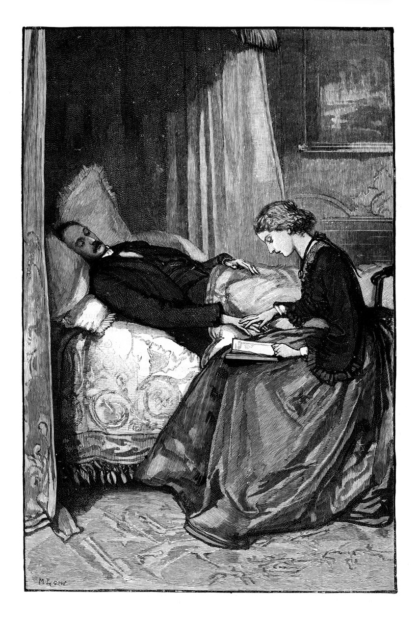 Alice hercegnő felolvas apjának, Albert hercegnek, 1850-es évek alkotó: Unbekannt