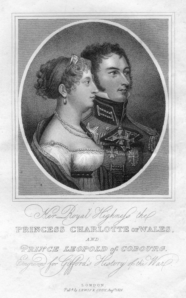 Charlotte walesi hercegnő és Leopold szász-coburgi herceg, 1816 alkotó: Unbekannt