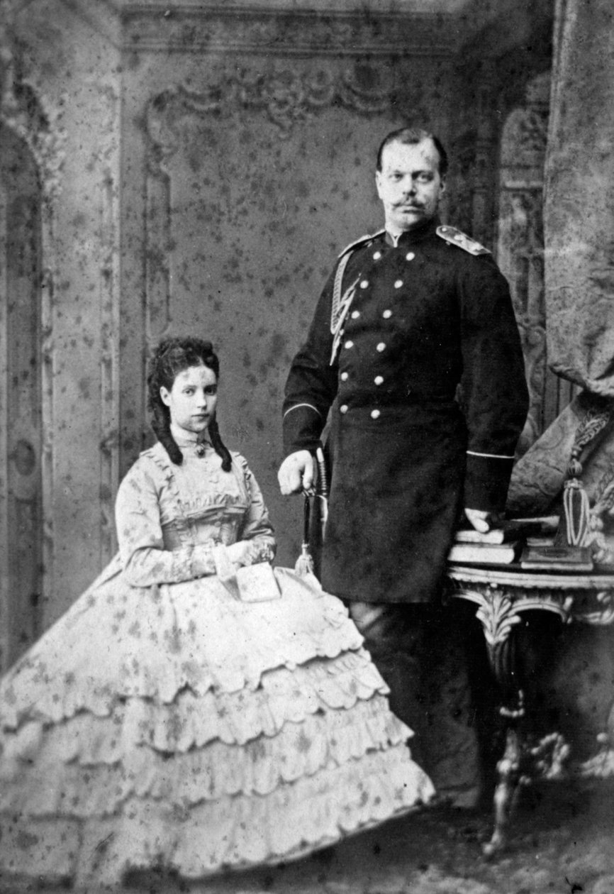 Dagmar dán hercegnő és Alekszandr Alekszandrovics orosz nagyherceg, 1866. alkotó: Unbekannt