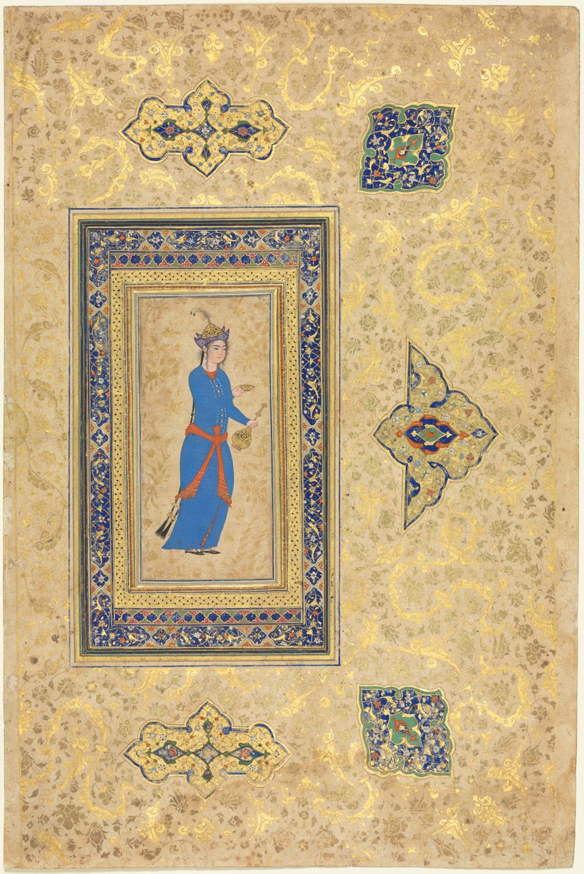 Hercegnő borosüveggel és kupával recto, c. 1550-1600. alkotó: Unbekannt