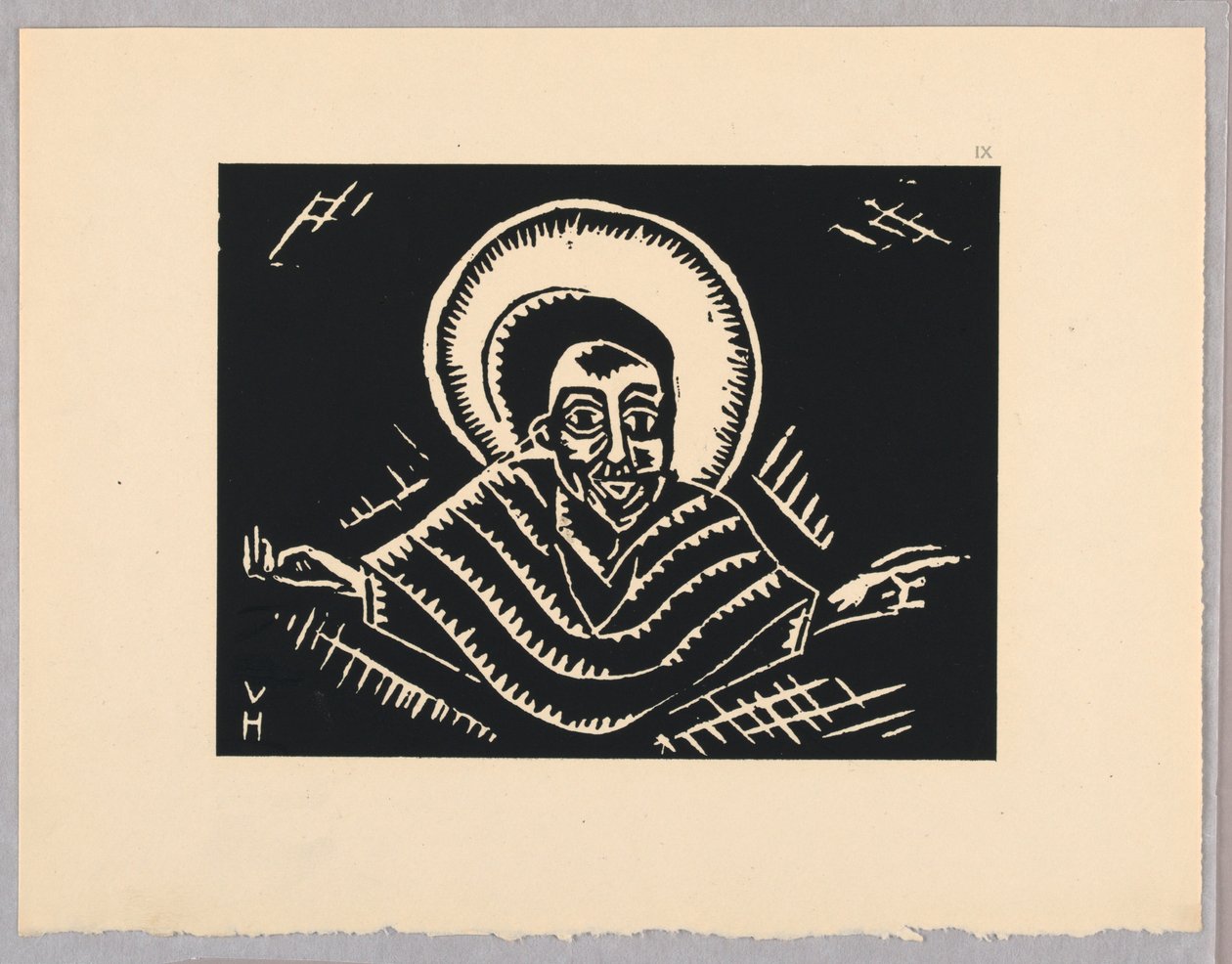 Nyomtatás, Christos az utolsó ítéleten, Krisztus, IX. Tábla, Etiópia vagy Christos, Madonna és szentek, ahogy a régi etióp kódexportfólió illusztrációiban láttam alkotó: Unbekannt