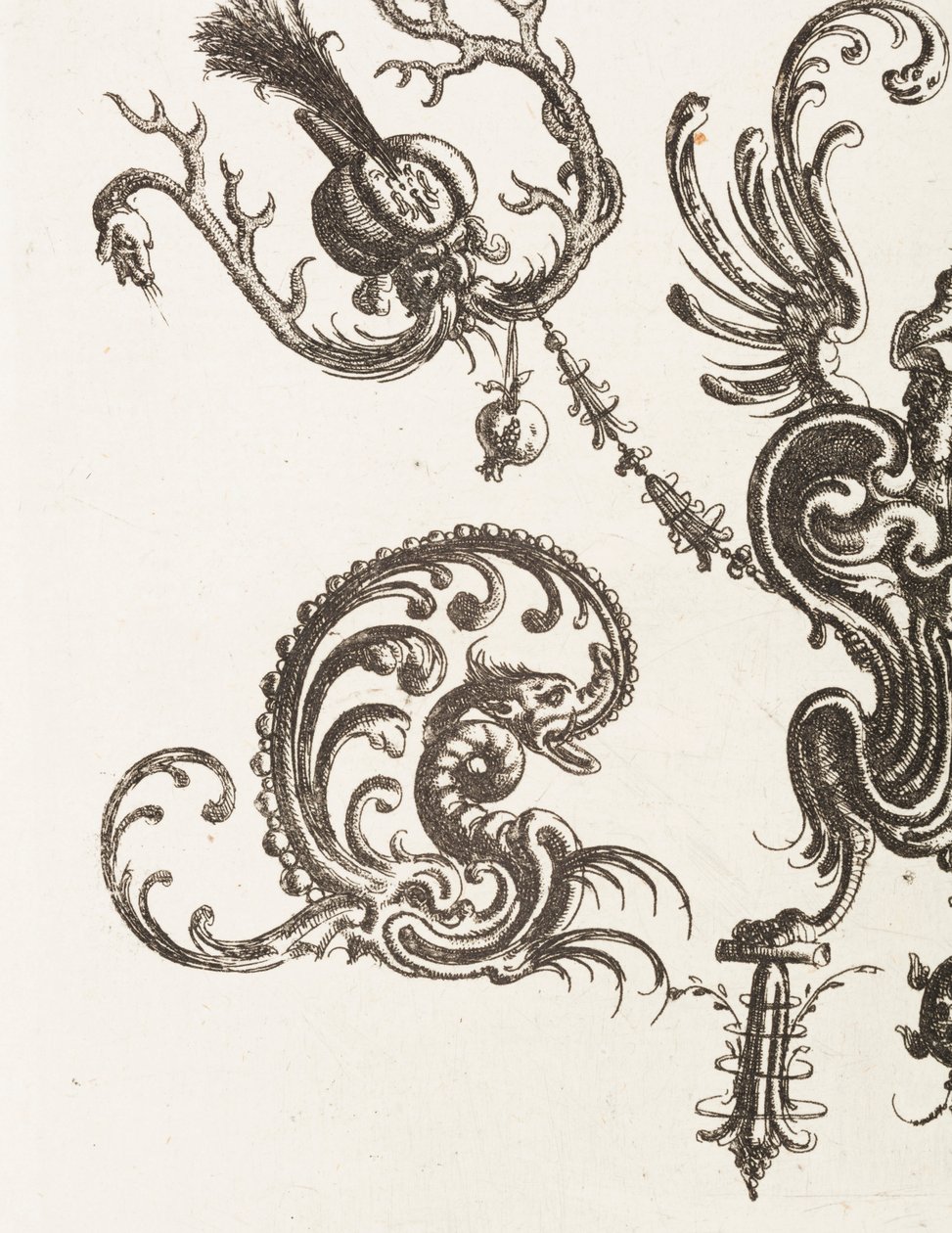 Nyomtatás, 48. tábla, Neüw Grotteßken Buch (Új groteszk könyv), 1610 alkotó: Unbekannt