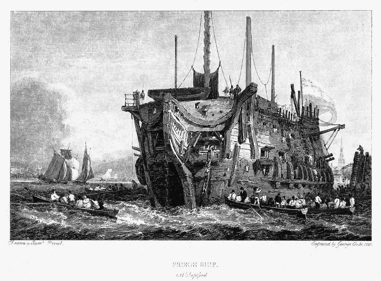 Prison Hulk Deptfordban, Londonban, 1826 alkotó: Unbekannt