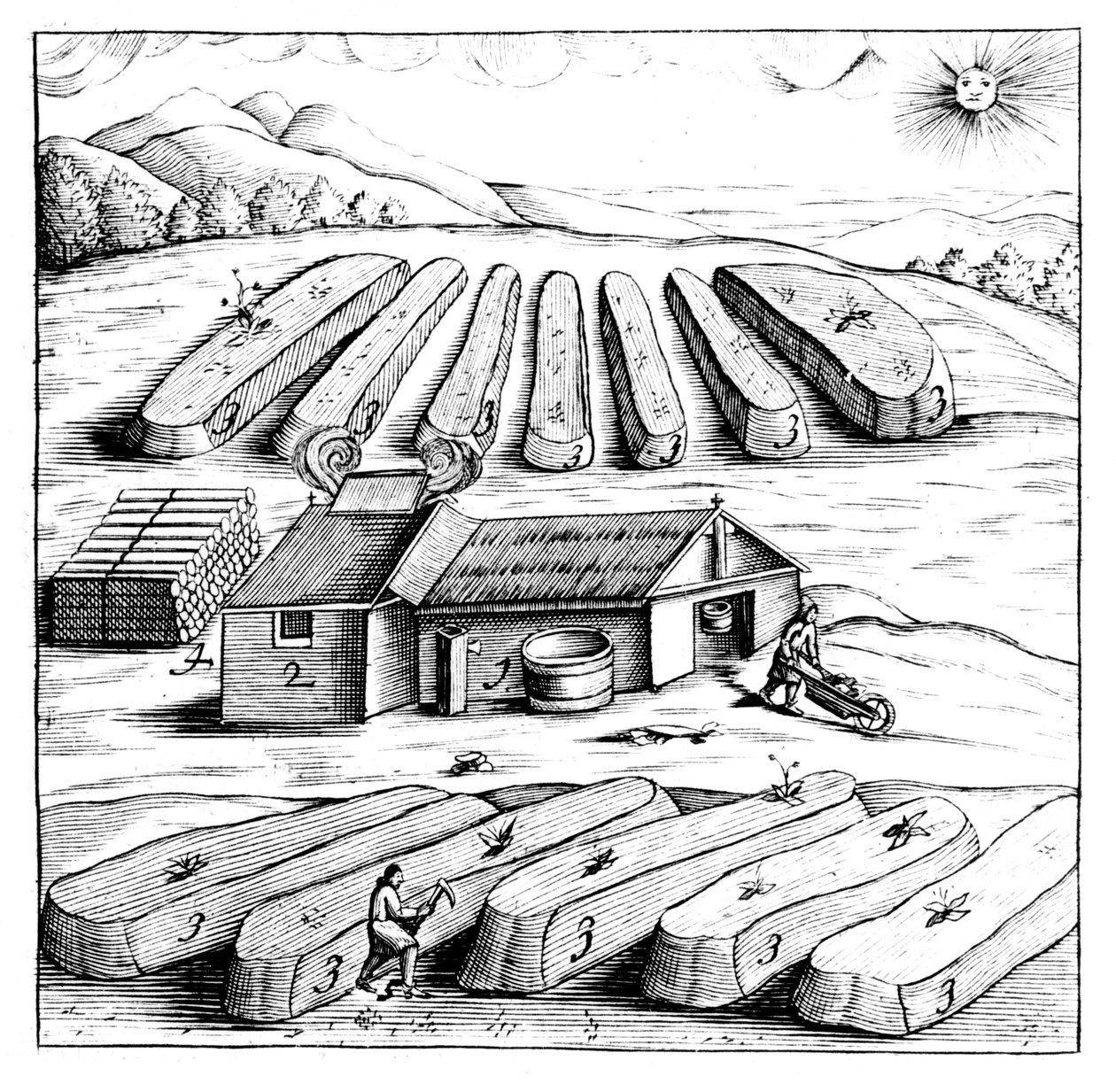 Salétrom-nitrát, kálium-nitrát vagy KN03, 1683 előállítása alkotó: Unbekannt
