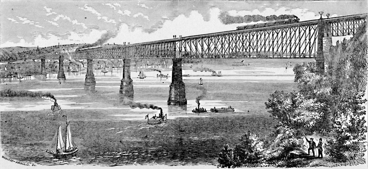 A Hudsonon átívelő javasolt híd Poughkeepsie-ben, 1883 alkotó: Unbekannt
