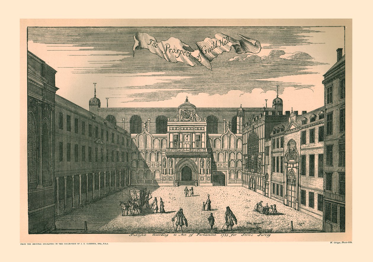 A London Guild Hall kilátása, 1755, 1886 alkotó: Unbekannt