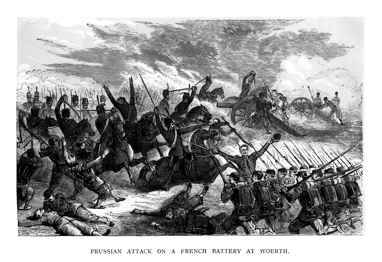 Porosz támadás egy francia üteg ellen Woerthben, 1793, 1875 alkotó: Unbekannt