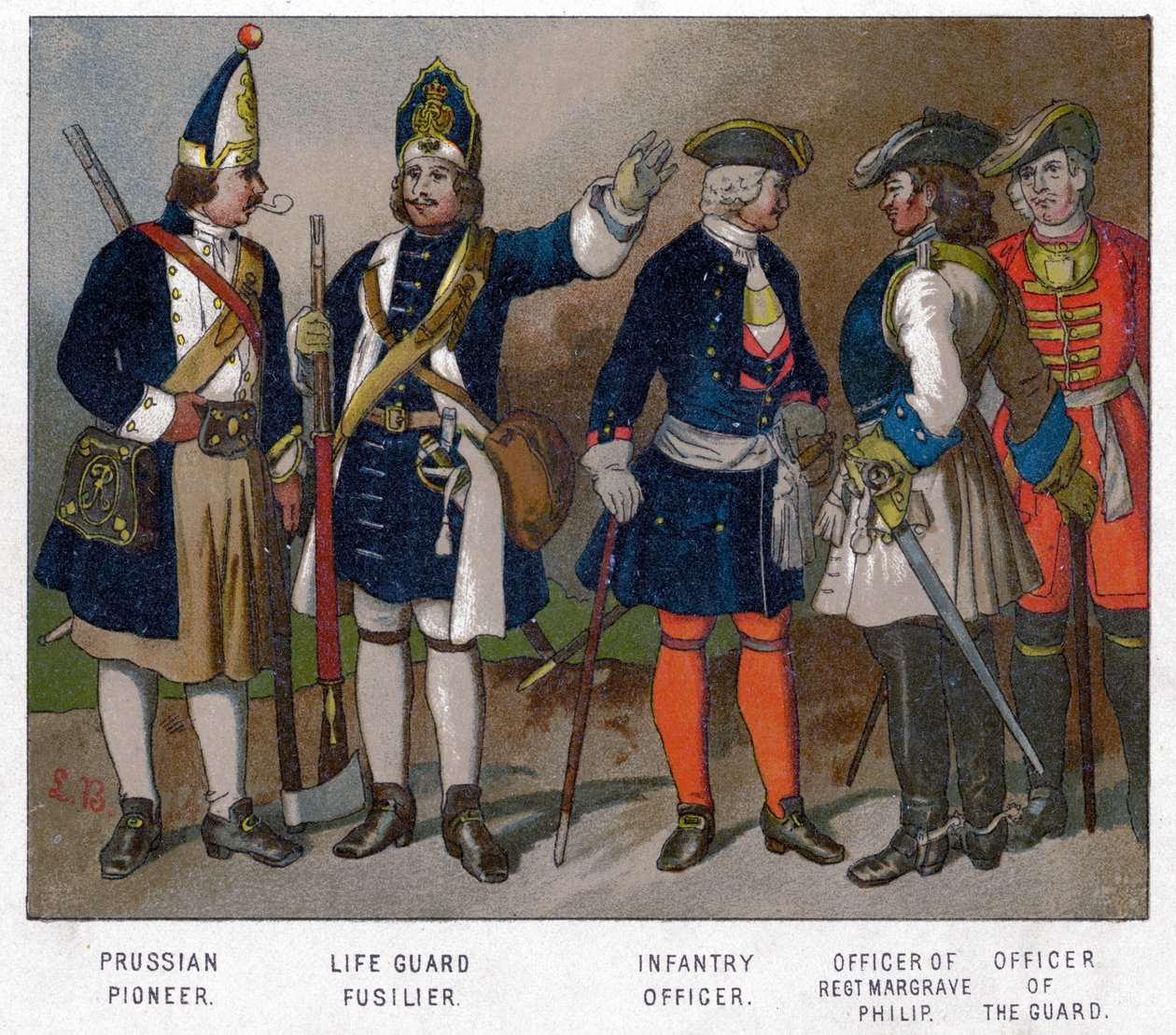 Porosz és francia katonák 1704-ből 19. század alkotó: Unbekannt