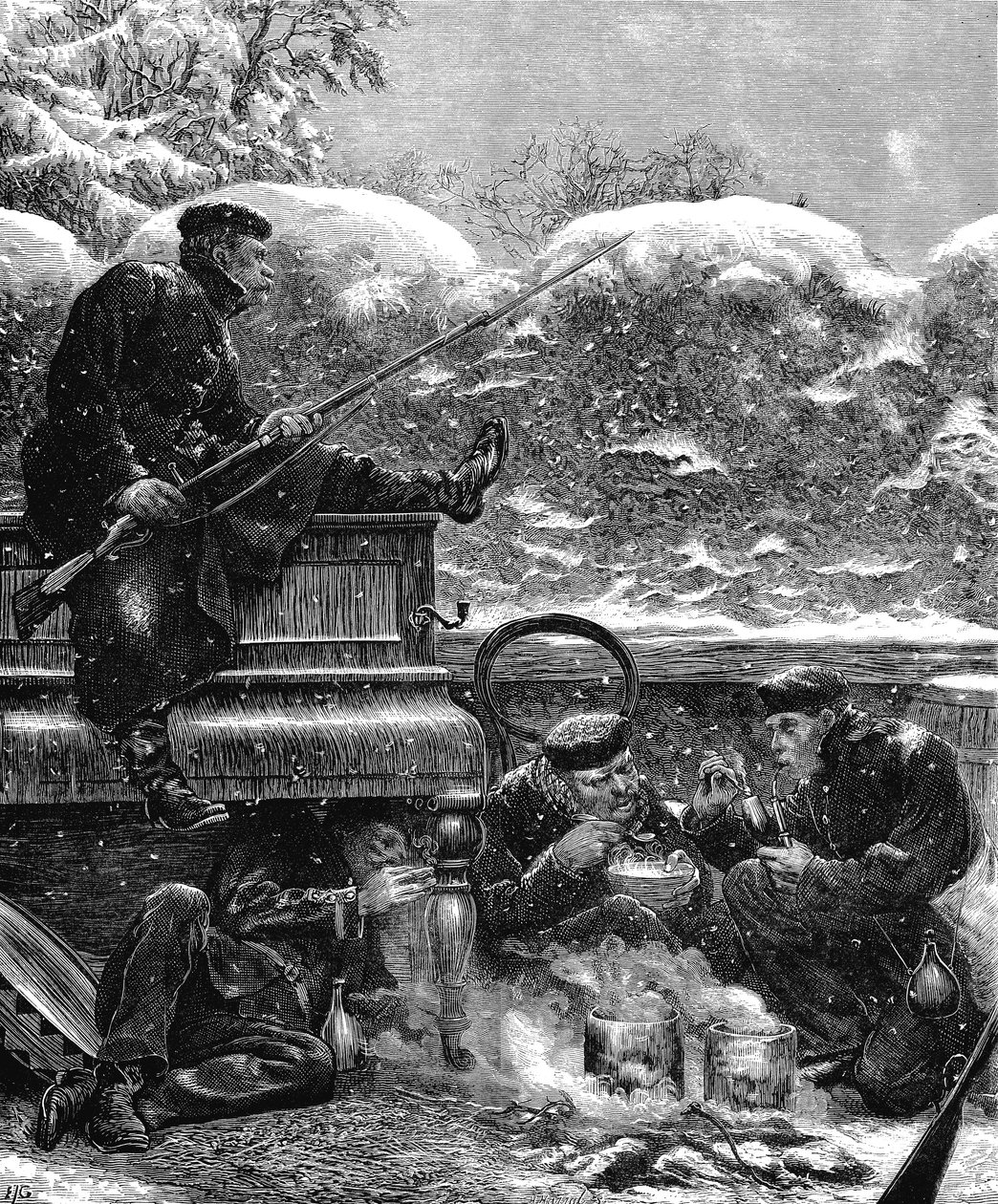 Porosz csapatok Párizs ostrománál, francia-porosz háború, 1870. december alkotó: Unbekannt