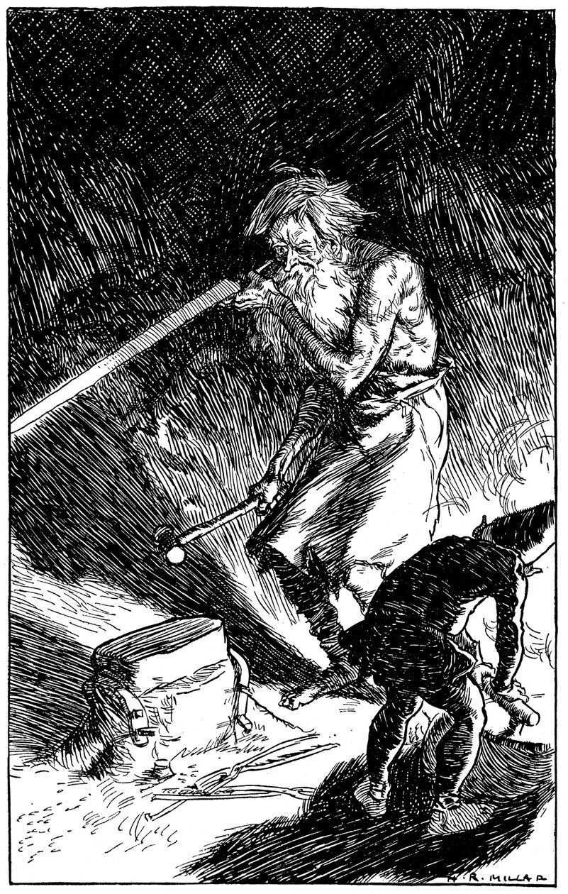 Korong segít Waylandnek, az Istenek Smithjének kardot kovácsolni, 1909 alkotó: Unbekannt