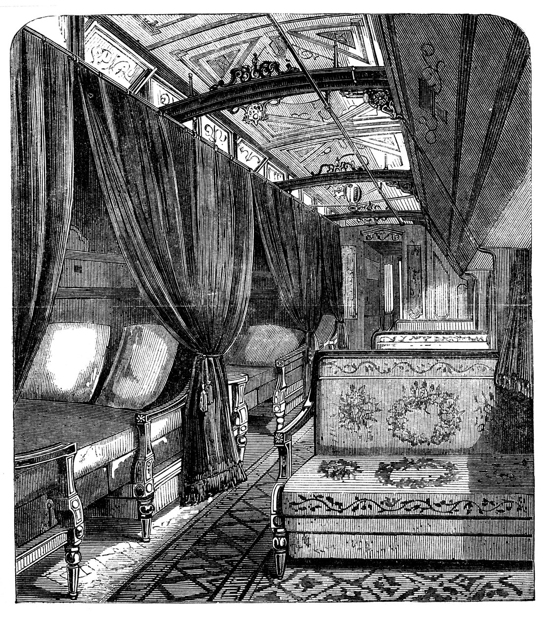 Pullman hálókocsi az Union Pacific Railroadon, c1869 alkotó: Unbekannt