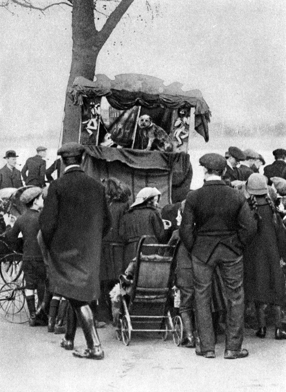 Punch and Judy show Putney-ben, Londonban, 1926-1927 alkotó: Unbekannt