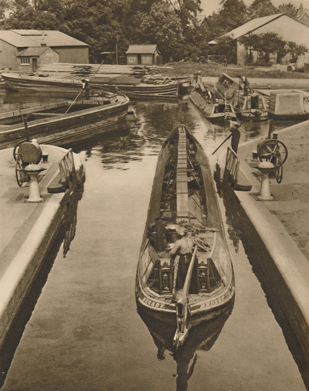 Egy majomcsónak átlökése a brentfordi záron, 1935. alkotó: Unbekannt