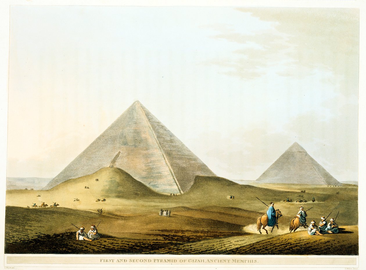Piramisok Gízában, Egyiptom, 4. dinasztia, Óbirodalom, Kr.e. 26. század, 1801 alkotó: Unbekannt
