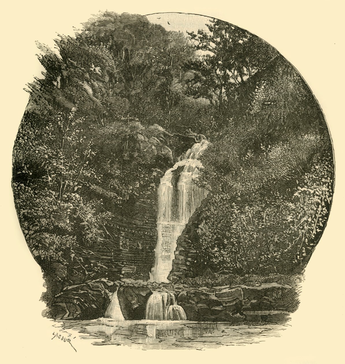 Pyrddin-vízesés, Vale of Neath, 1898. alkotó: Unbekannt