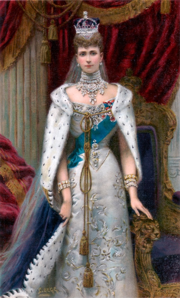 Alexandra királynő teljes koronázási köntösben, 1902 alkotó: Unbekannt