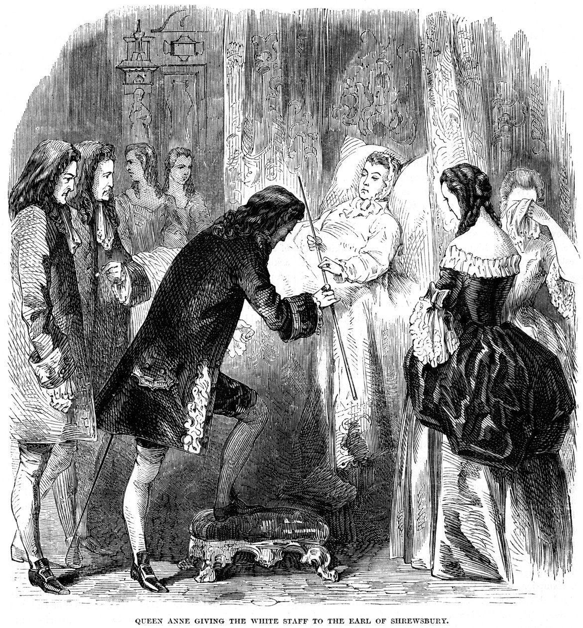 Anna királynő 1665-1714 átadja a fehér botot Shrewsbury grófjának, c1714 alkotó: Unbekannt
