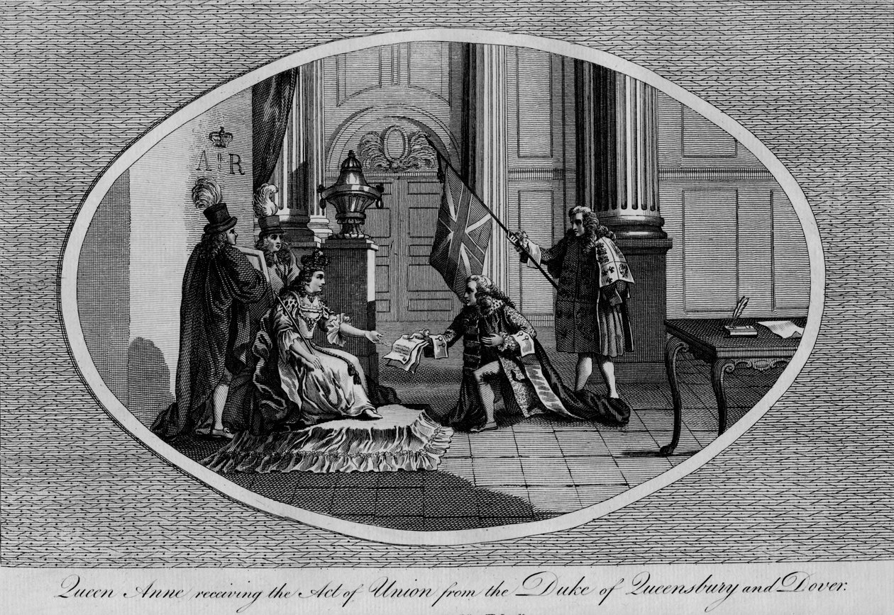 Anna királynő megkapja az egyesülési okmányt Queensberry hercegétől, 1707 1793 alkotó: Unbekannt