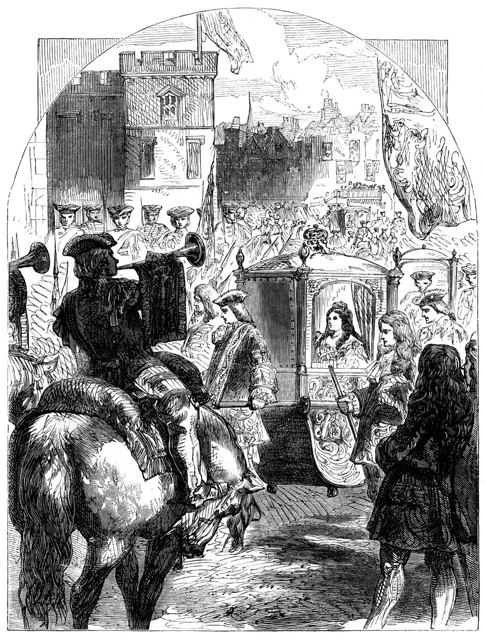 Anna királynő 1665-1714 utolsó útja a Parlamenthez, c1714 alkotó: Unbekannt