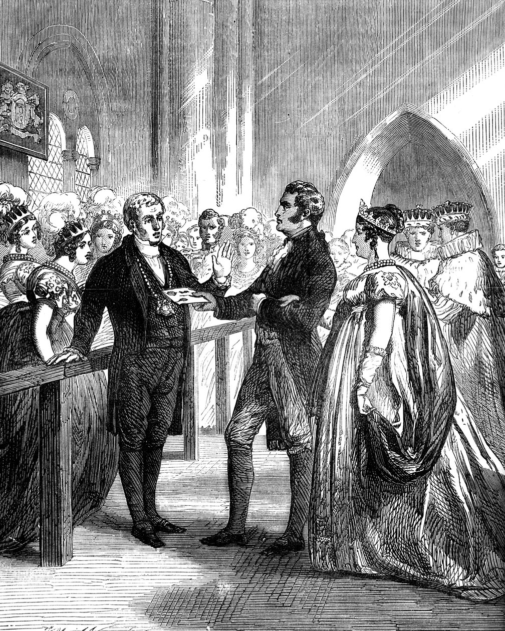 1768-1821 Caroline királynőt elfordították a Westminster Abbeytől, 1820 c1895 alkotó: Unbekannt
