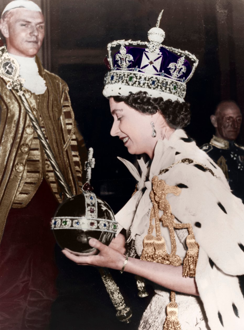Erzsébet királynő visszatér a Buckingham-palotába koronázása után, 1953 alkotó: Unbekannt