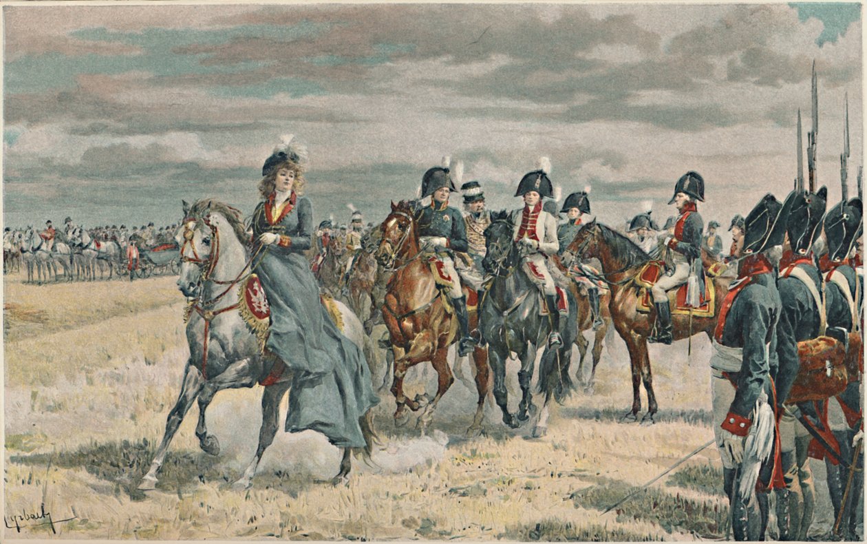 Louisa királynő áttekinti a porosz hadsereget, 1896 alkotó: Unbekannt