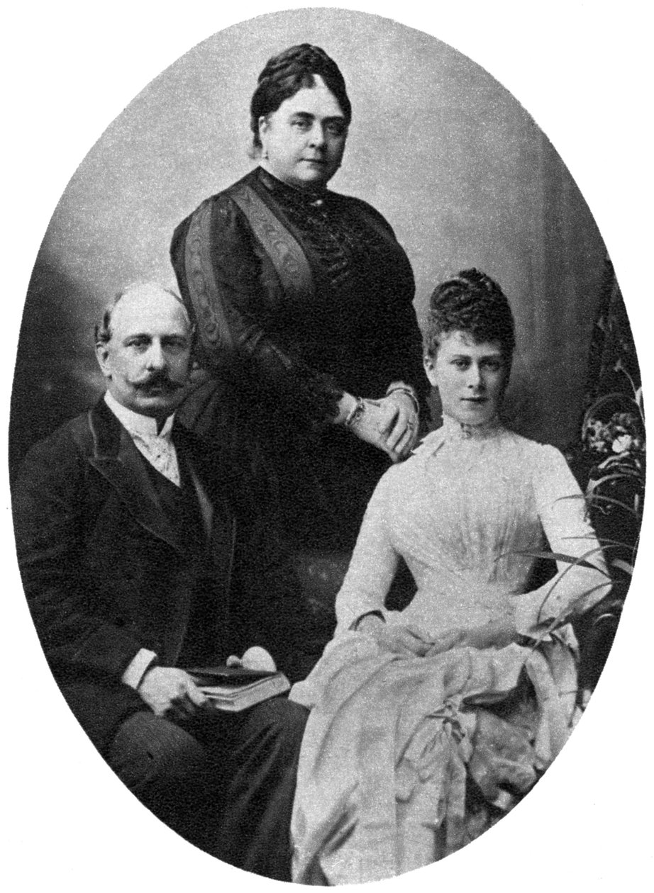 Mária királynő és szülei, Teck hercege és hercegné, 1890-1900, 1935 alkotó: Unbekannt