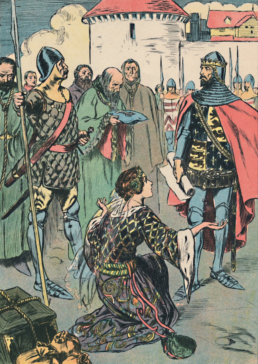 Philippa királynő könyörög a calais-i férfiakért, 1907 alkotó: Unbekannt