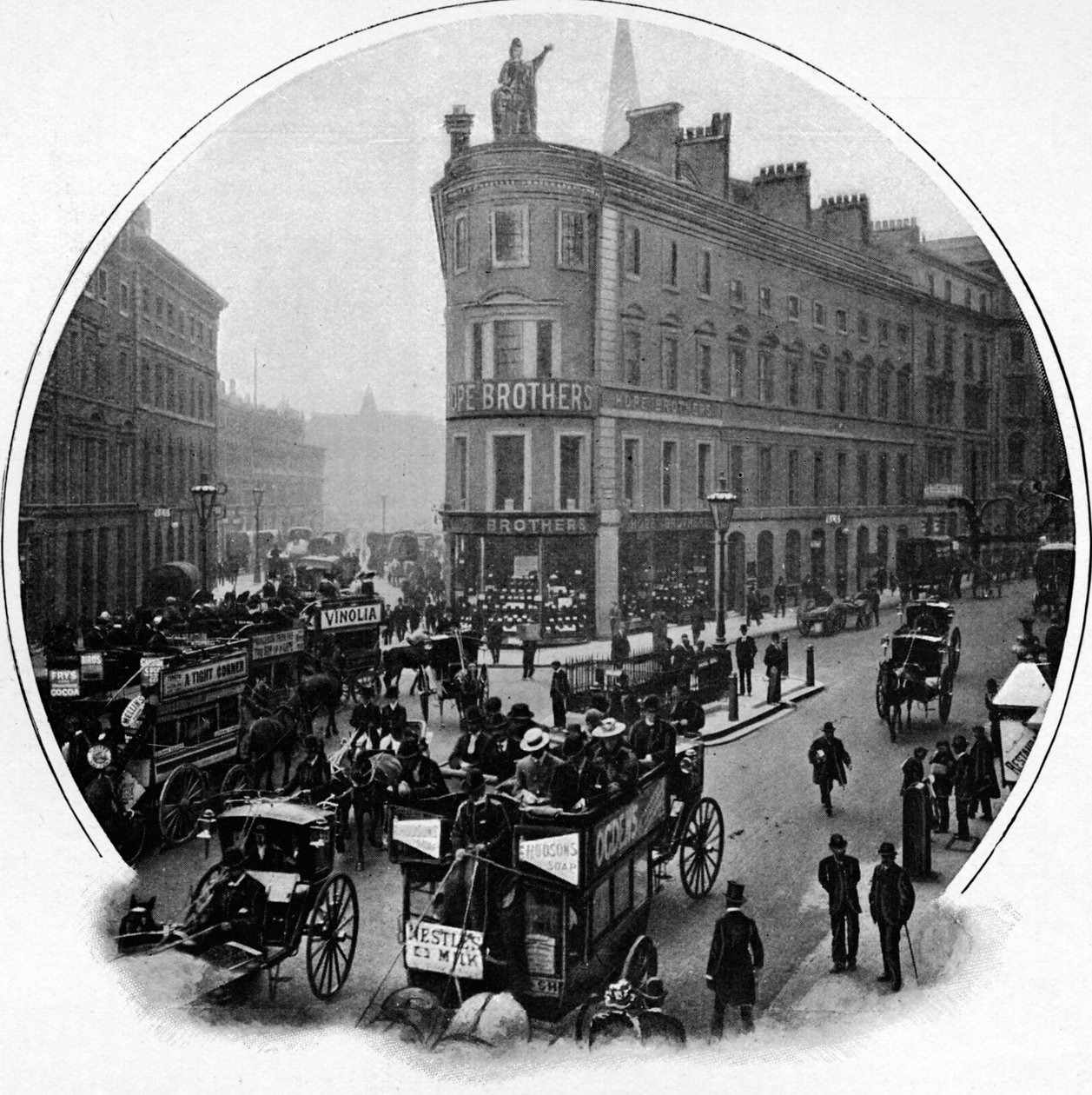 A Queen Victoria Street csomópontja a Cannon Street-lel, London City, 1903 1903 alkotó: Unbekannt