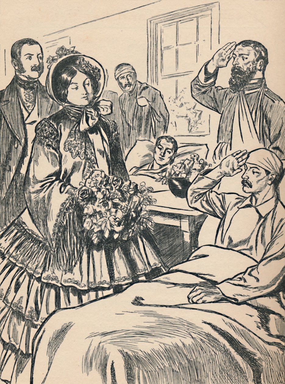 Viktória királynő meglátogatja sebesült katonáit, 1907 alkotó: Unbekannt