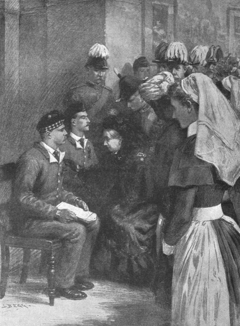 Viktória királynő Viktória-keresztet adományoz Dargai hőseinek...1898. május 14., 1901. alkotó: Unbekannt