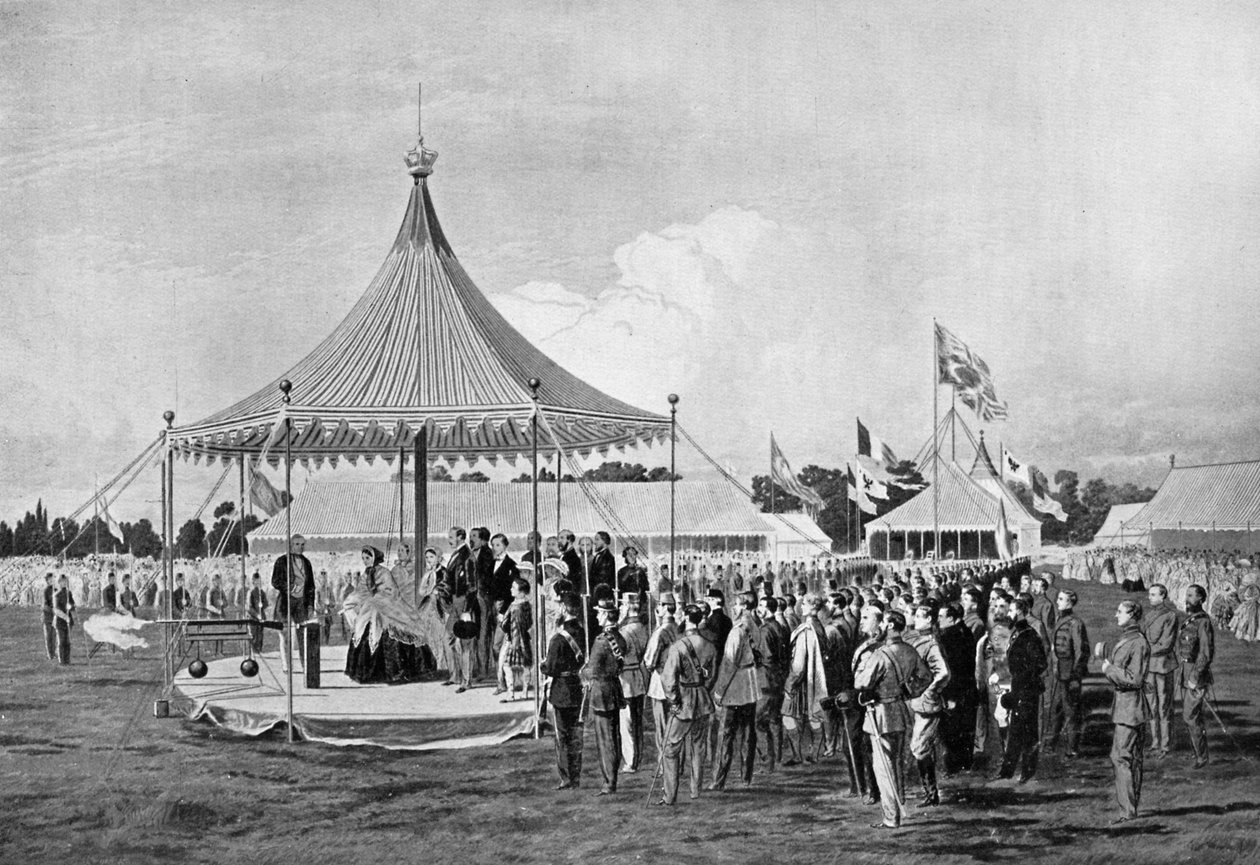 Viktória királynő leadta az első lövést Wimbledonban, 1860. július, 1920 alkotó: Unbekannt