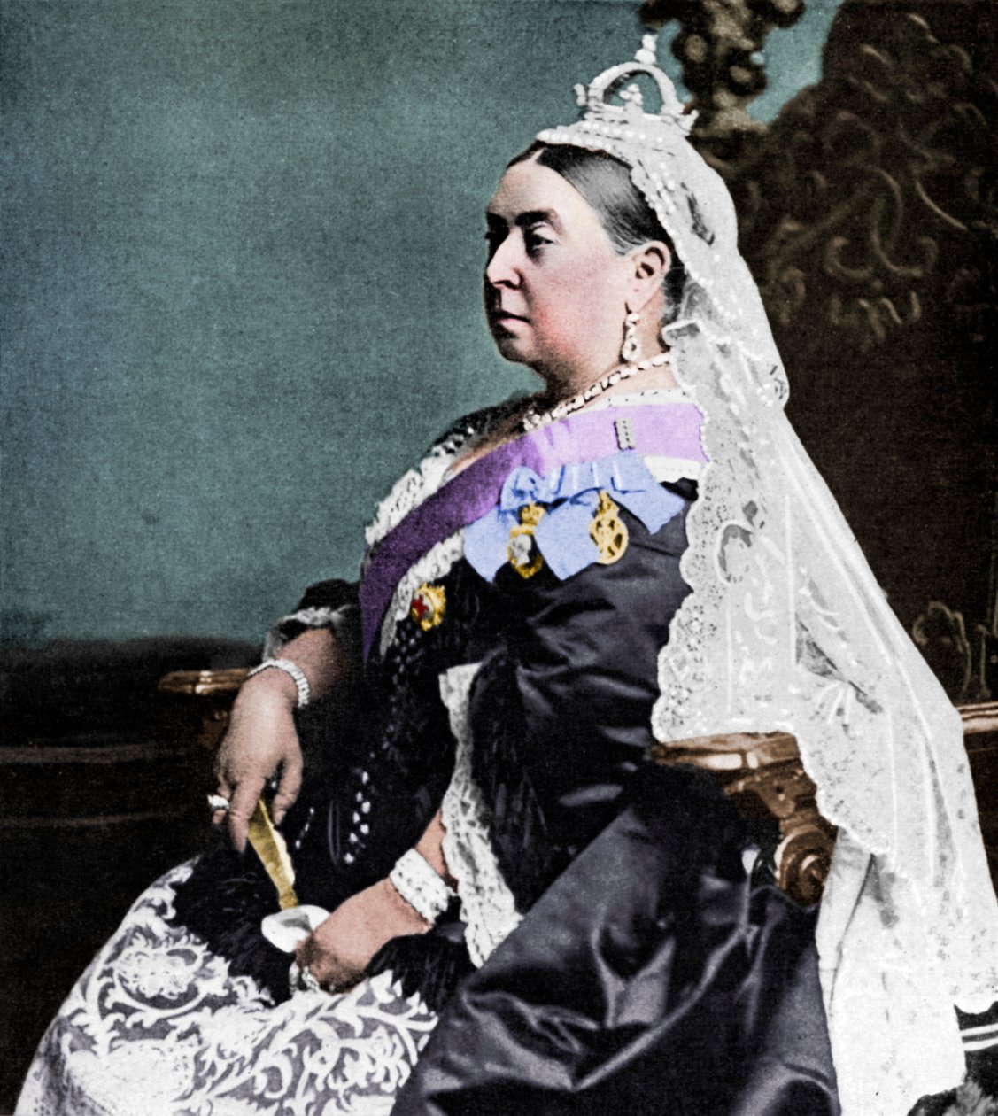Viktória királynő ünnepi köntösben az arany jubileumán, 1887 1951. alkotó: Unbekannt