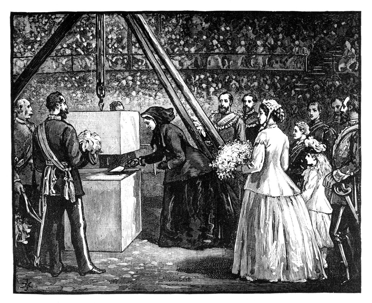 Viktória királynő a Royal Albert Hall alapkövét, London, 1860-as évek alkotó: Unbekannt