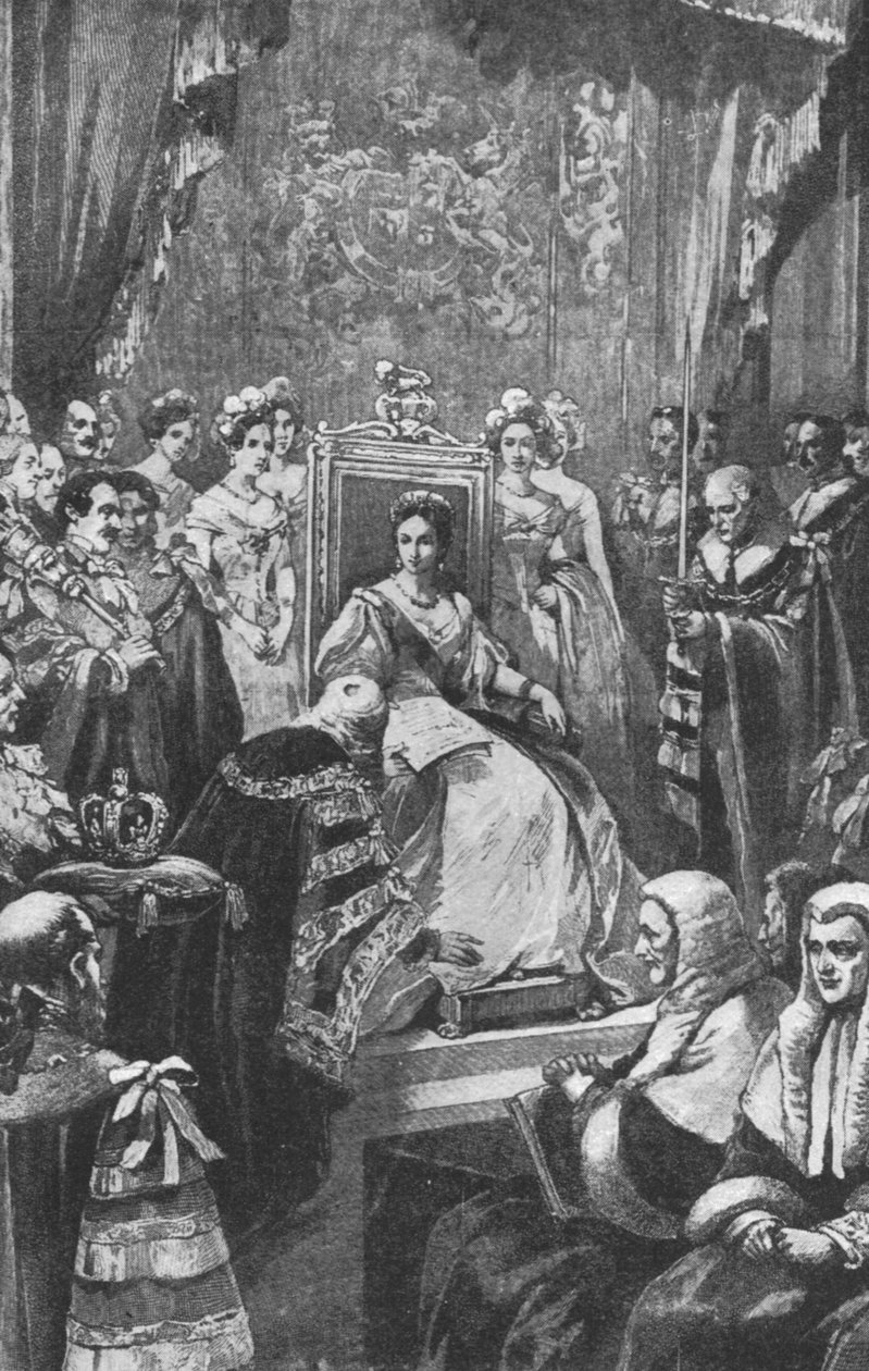 Viktória királynő első parlamentje: A megnyitó ünnepség, 1837. november 20., 1901. alkotó: Unbekannt