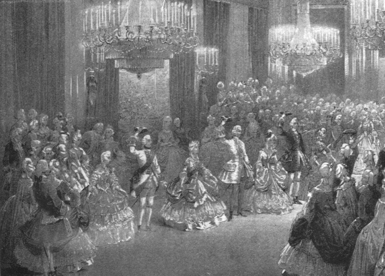 Viktória királynő grúz jelmezbálja a Buckingham-palotában, 1845. január 6-án, 1901. alkotó: Unbekannt