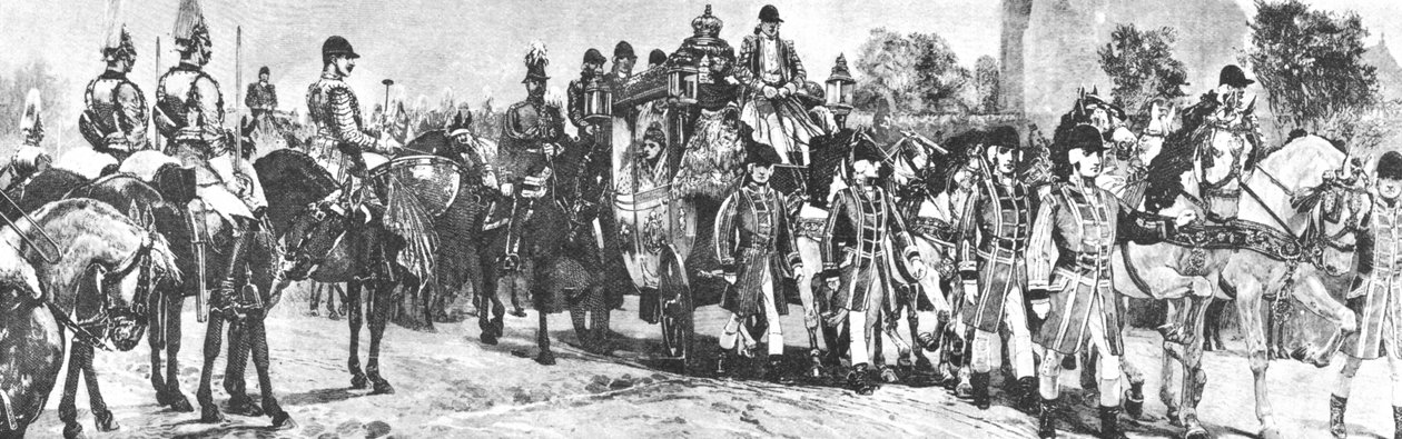 Viktória királynő a Parlament utolsó megnyitója, a körmenet a bevásárlóközpontban, 1886. január 21., 1901. alkotó: Unbekannt