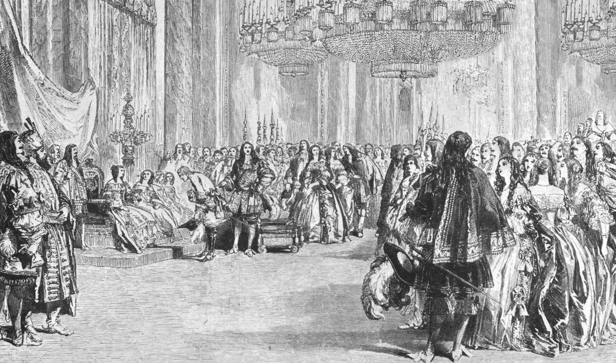 Viktória királynő restaurációs jelmezbálja a Buckingham-palotában, 1845. június 6-án, 1901. alkotó: Unbekannt