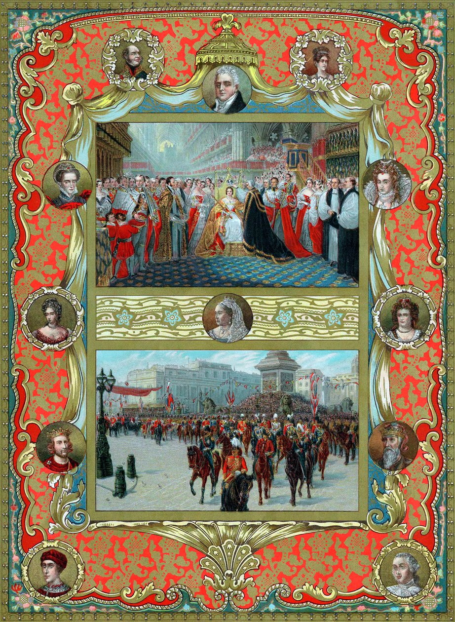 Viktória királynő megkoronázása, 1837 és Arany Jubileum, 1887 alkotó: Unbekannt