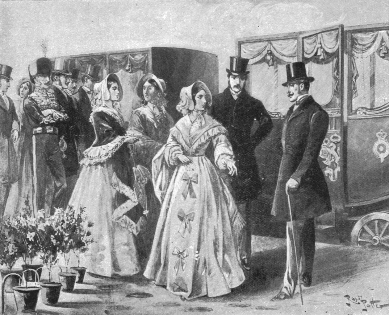 Viktória királynő első vonatútja, Sloughból Paddingtonba, 1842. június 13-án, 1901. alkotó: Unbekannt