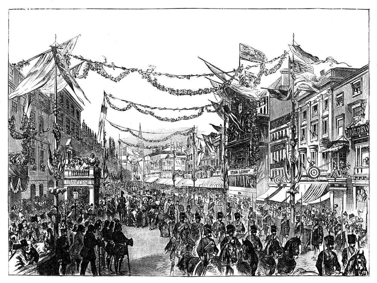 Viktória királynő látogatása Birminghamben, 1858 alkotó: Unbekannt