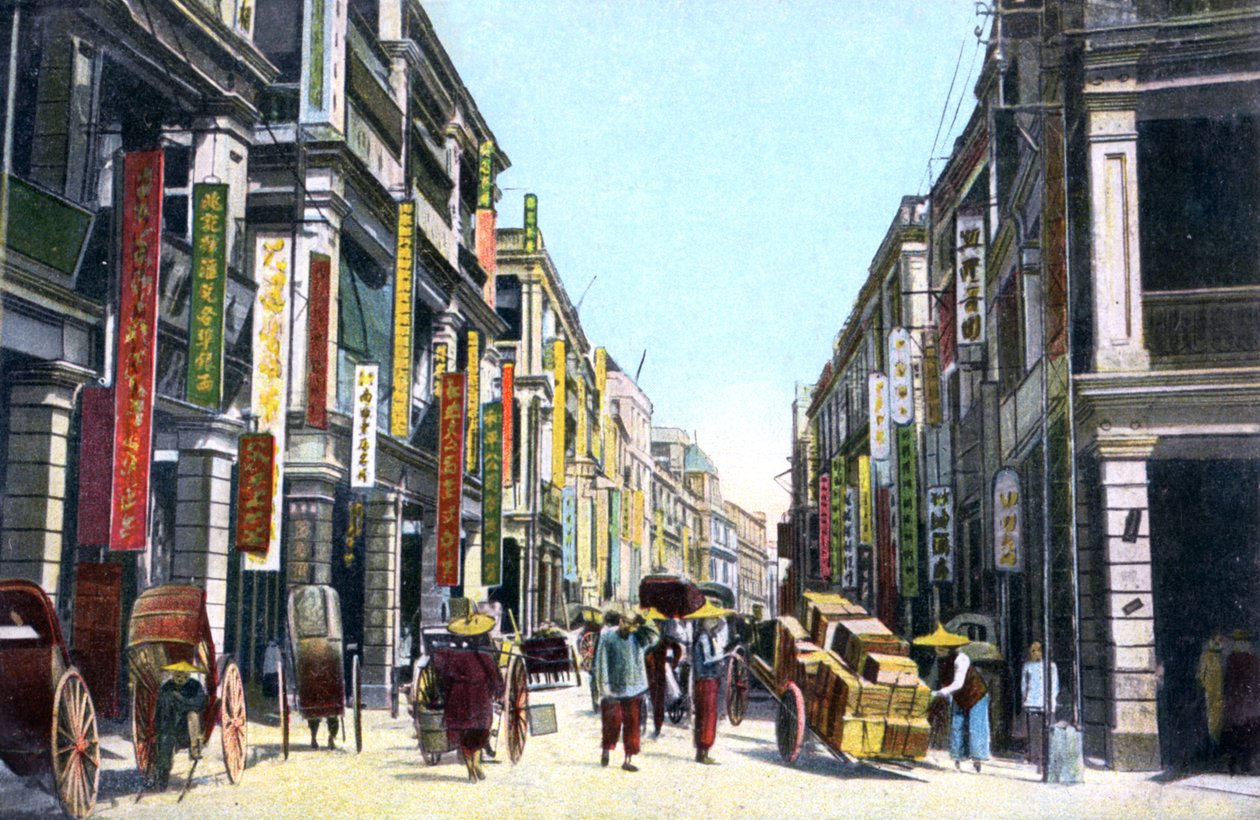 Queens Road Central, Hong Kong, Kína, 1900-as évek alkotó: Unbekannt