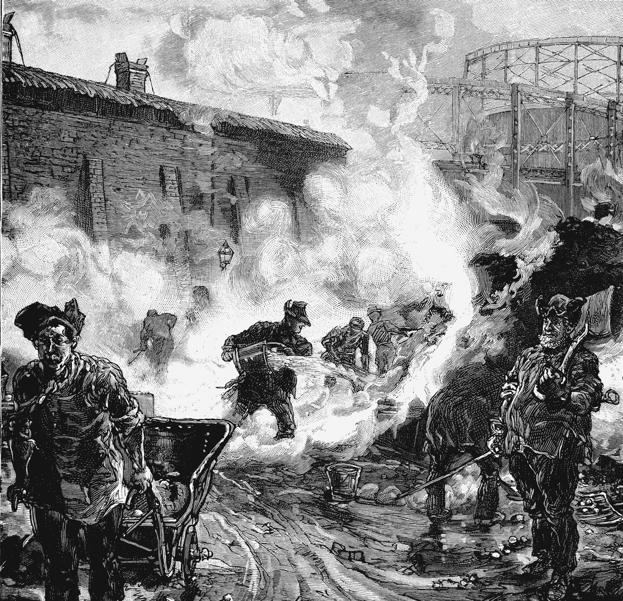 Oltókoksz, South Metropolitan Gas Companys üzem, East Greenwich, London, 1891 alkotó: Unbekannt