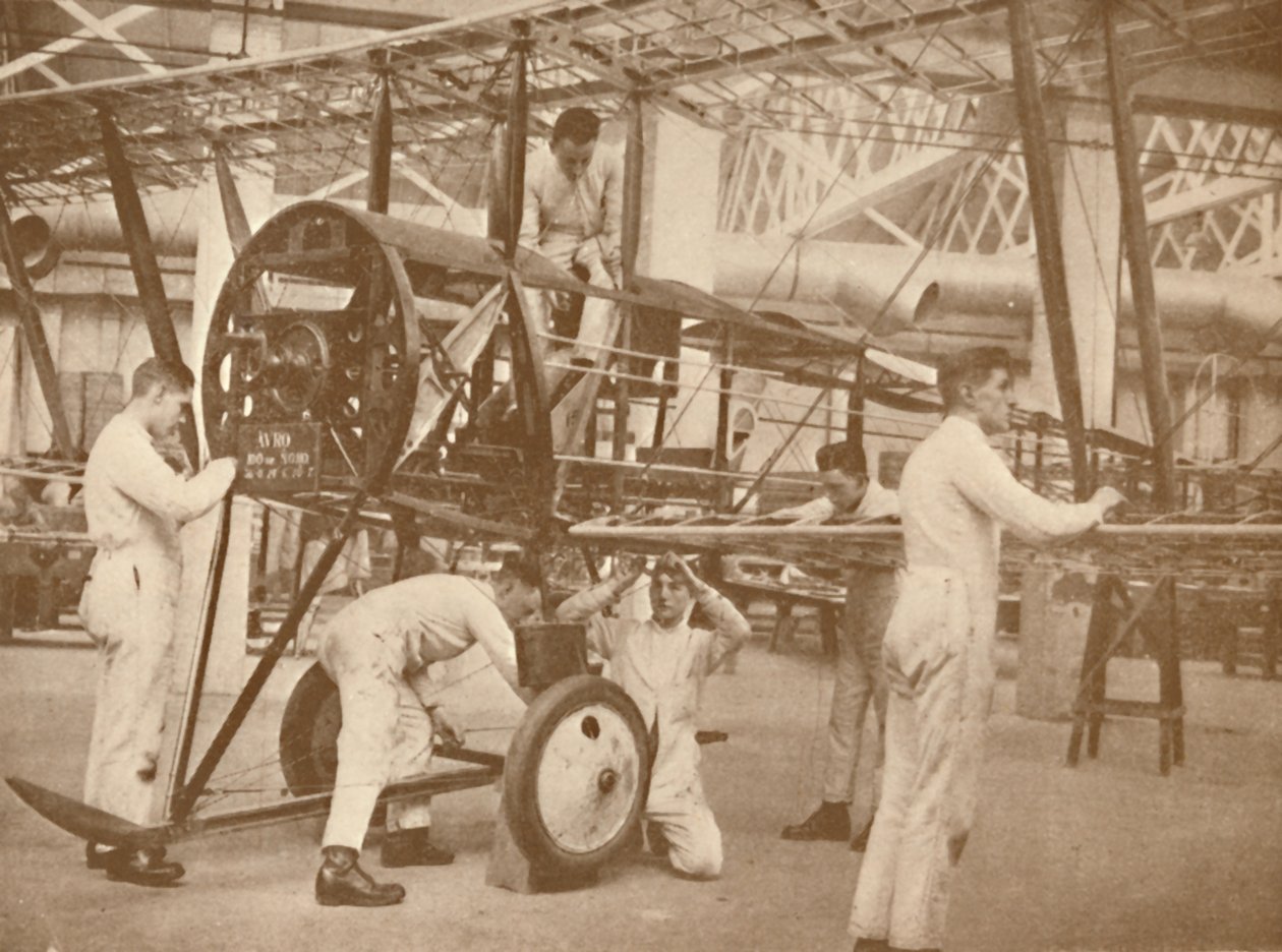 RAF-tanoncok repülőgépet kötöznek a műszaki iskolában, Halton, Buckinghamshire, 1927 alkotó: Unbekannt