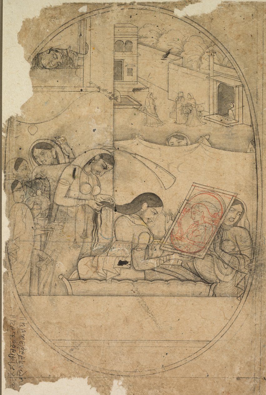Radhas Hair Being Dressed, c. 1790-1800. alkotó: Unbekannt
